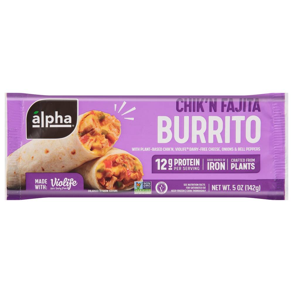 Alpha Foods Plant-Based Chik'n Fajita Burrito
