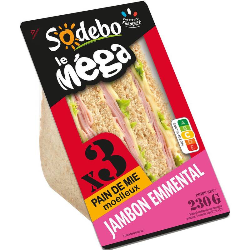 Mega club complet jambon emmental SODEBO 230g