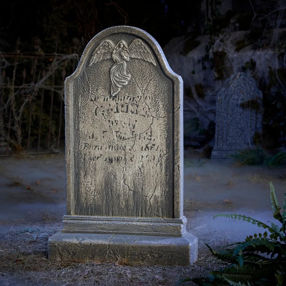 Home Accents Holiday 30 In Grave & Bones Angel Tombstone