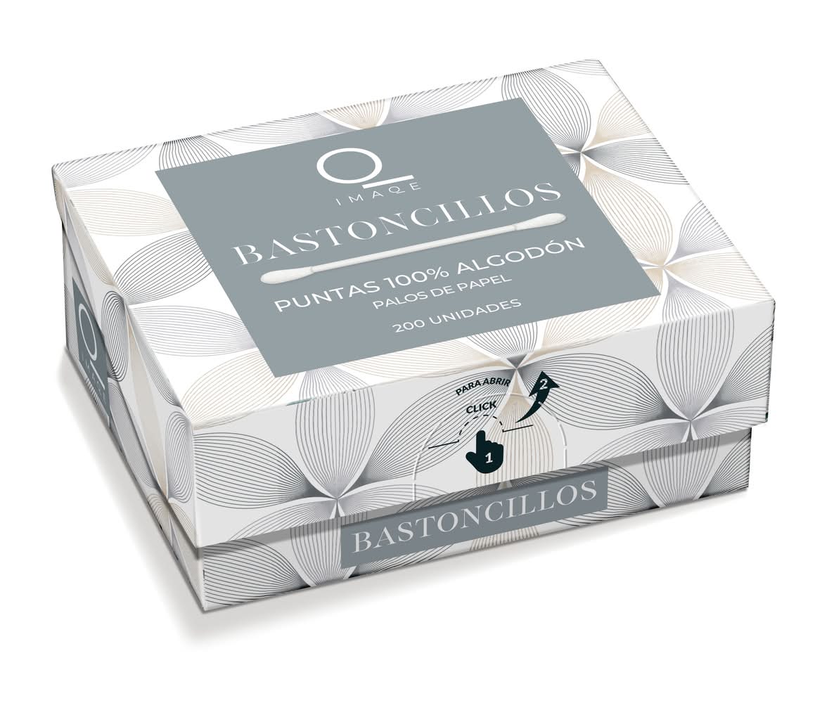 Bastoncillos De Algodón Con Palo De Papel Imaqe De Dia Caja 200 Unidades