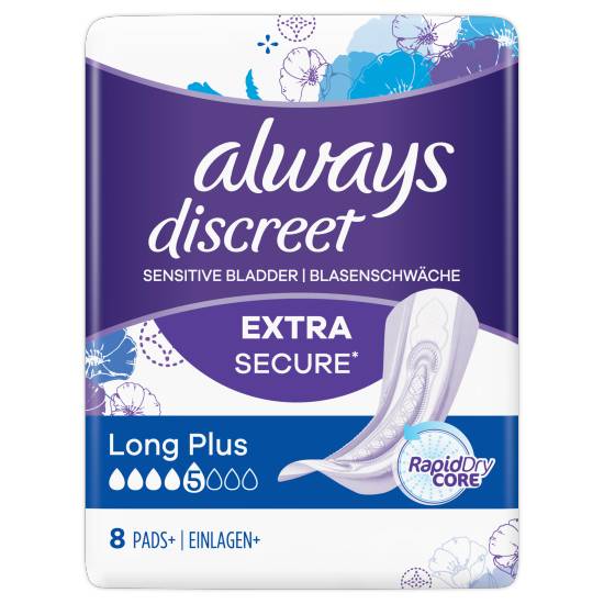 Always Discreet Incontinence Pads Plus Women Long Plus