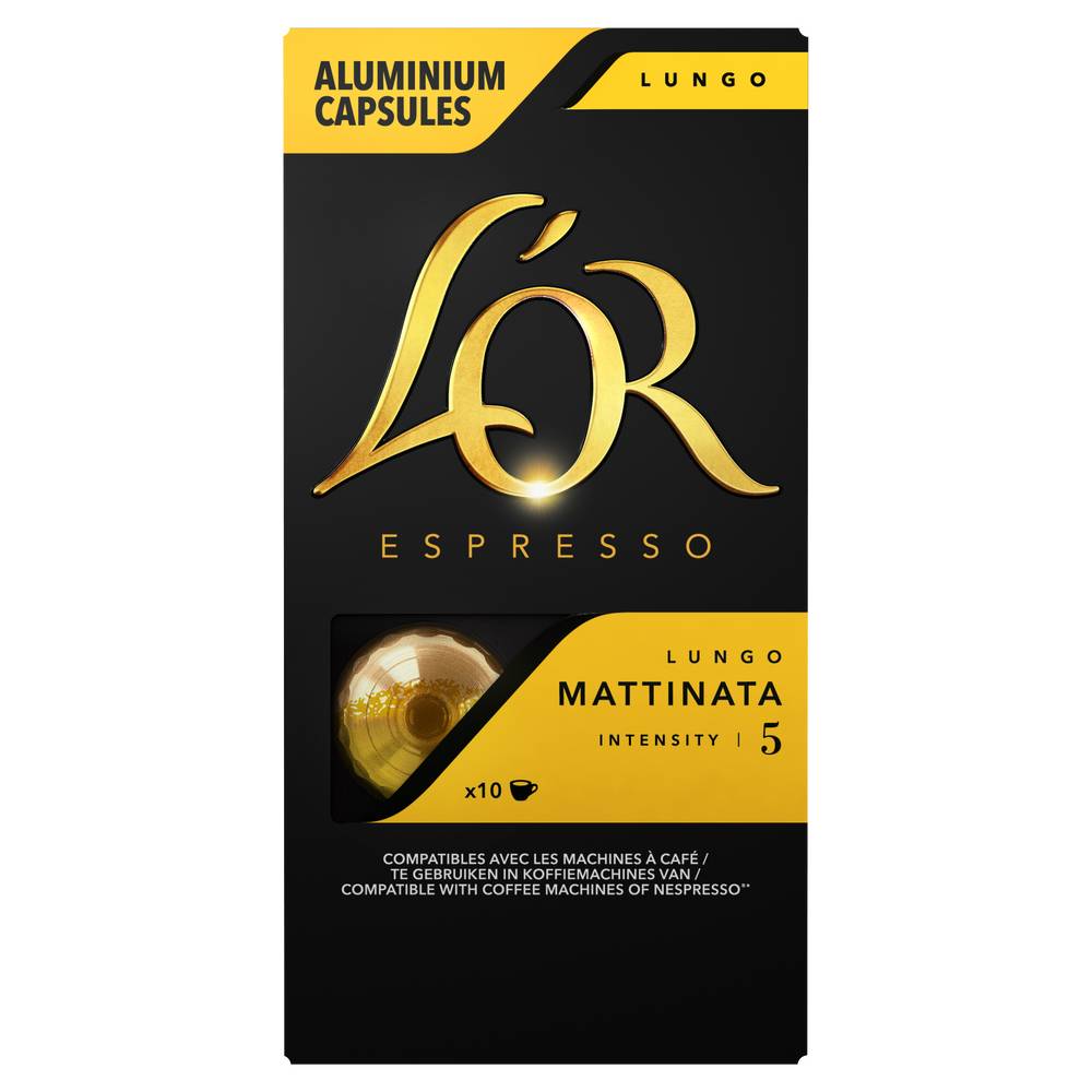 L'OR - Espresso lungo mattinata café en capsules intensité 5 (52 g)