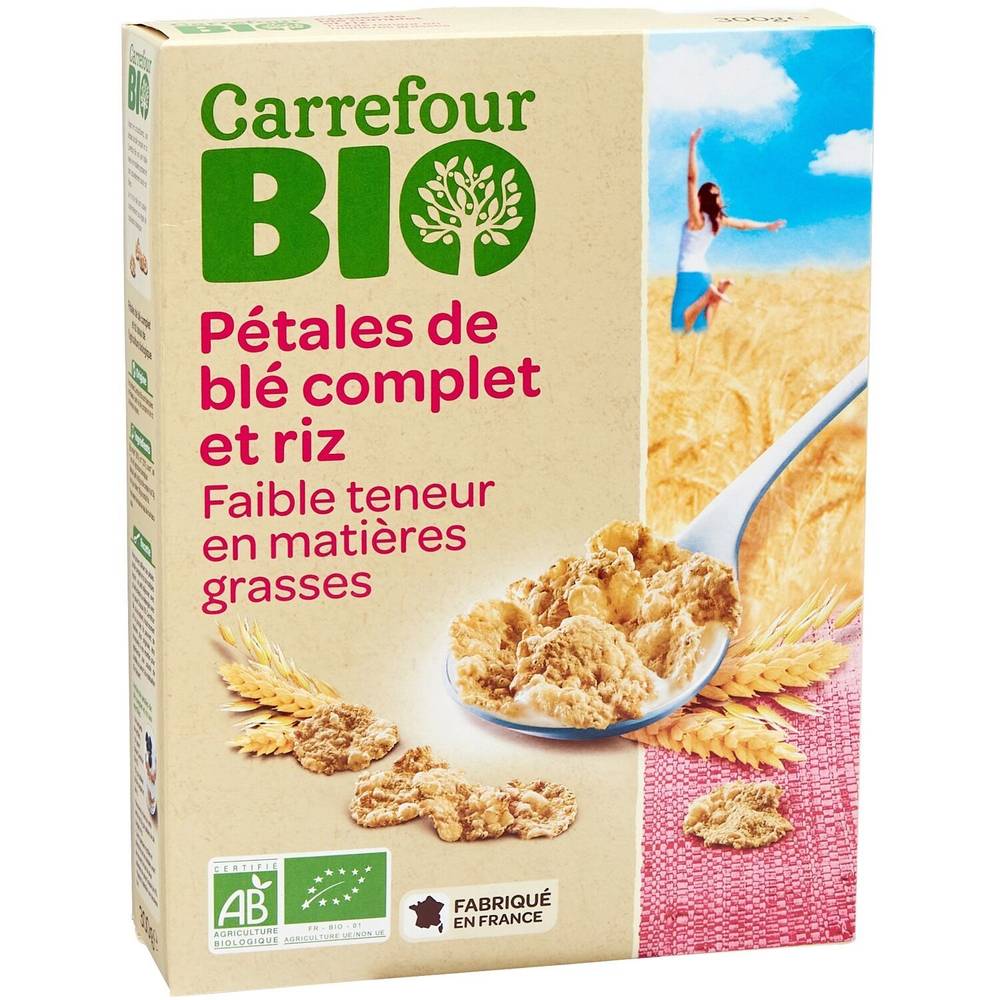 Carrefour Bio - Céréales pétales de blé complet et riz