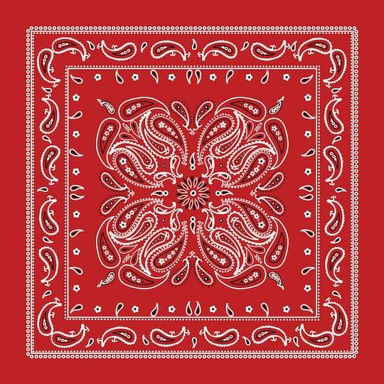 Make Market Paisley Bandana, 21" x 21", Red