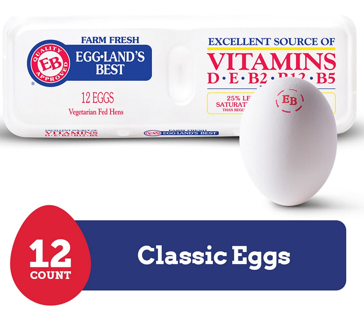 Eggland's Best Classic Extra Large White Eggs, 12 count