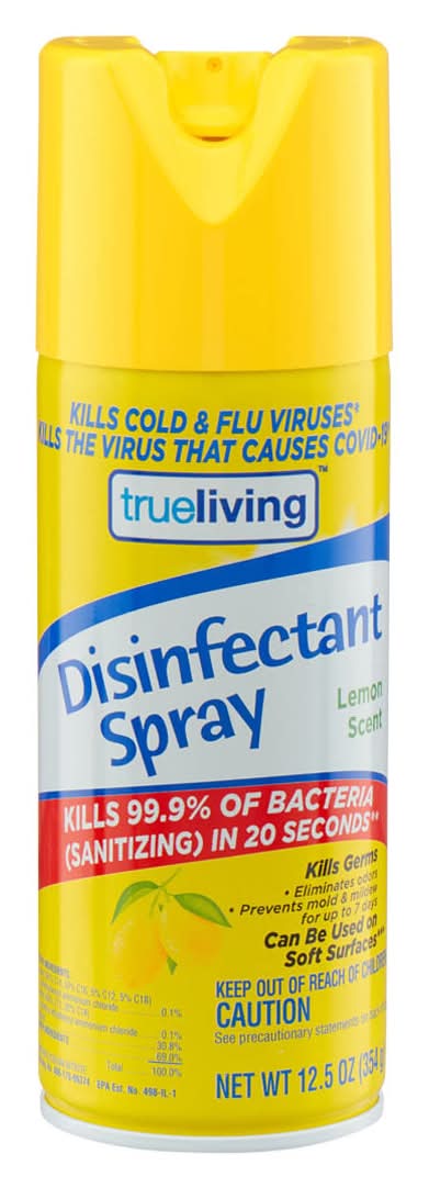 True Living Disinfectant Spray, Lemon (12.5 oz)