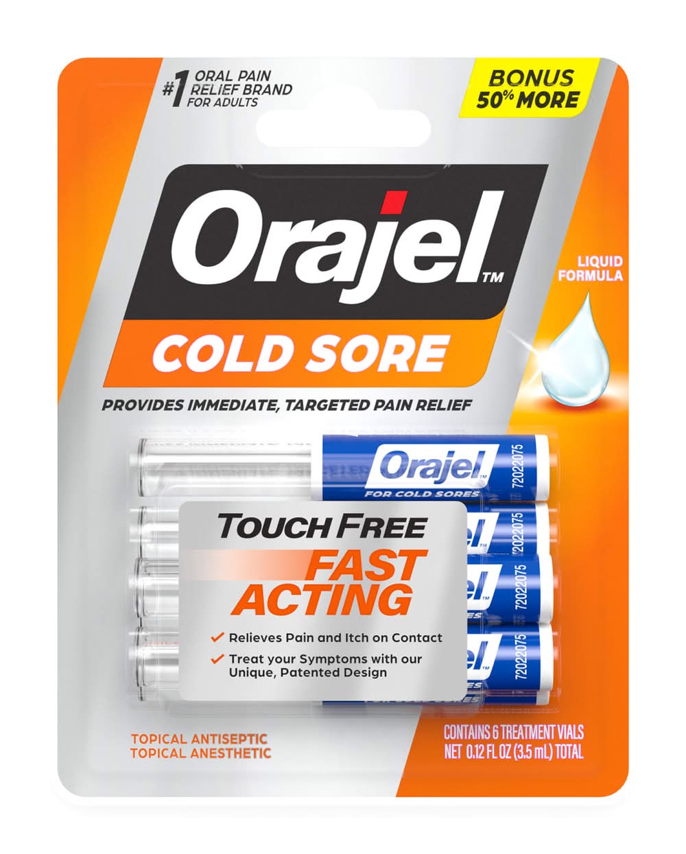 Orajel Cold Sore Opical Antiseptic/Anesthetic Treatment (2.4 ml)