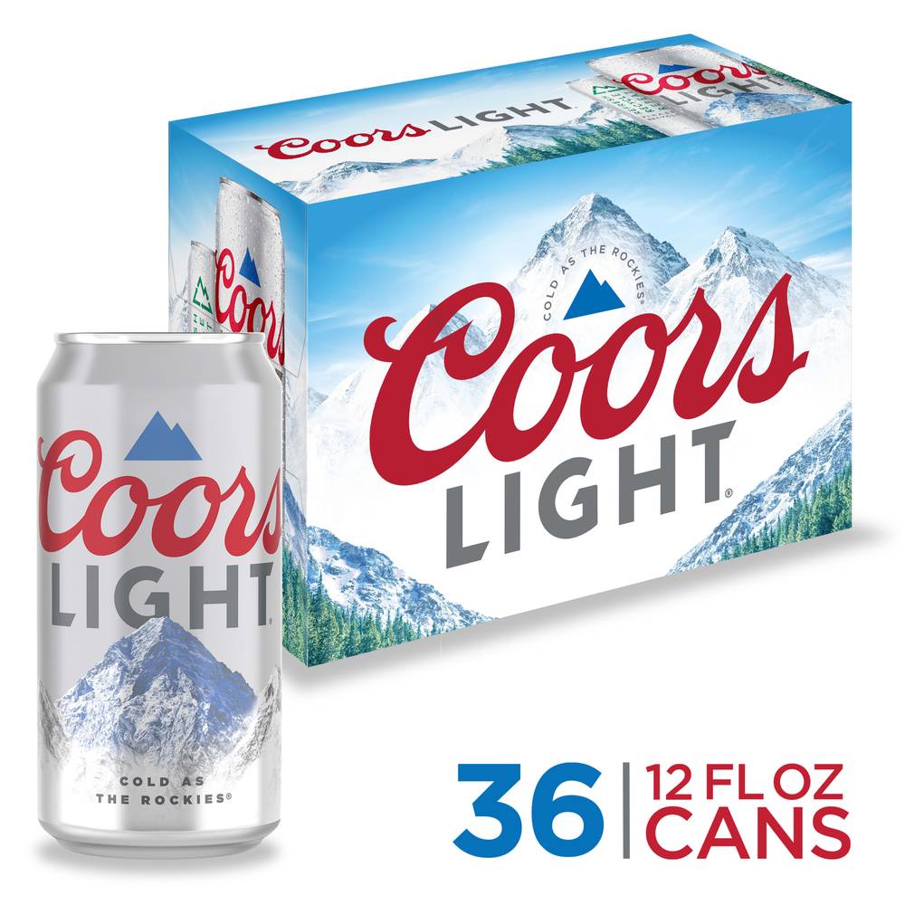 Coors Light American Lager Beer (36 pack, 12 fl oz)