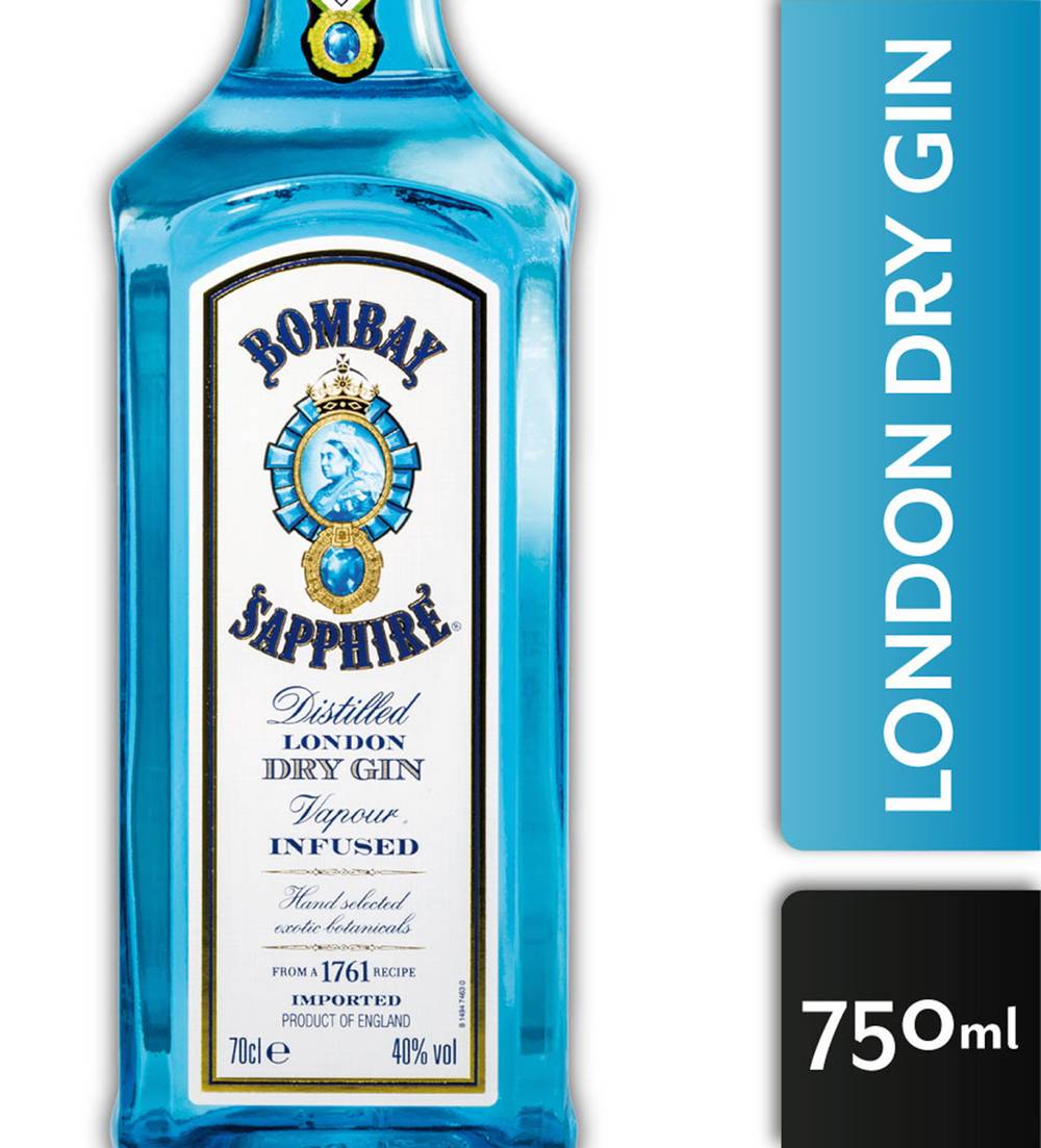 Bombay · Gin saphire london dry (750 ml)