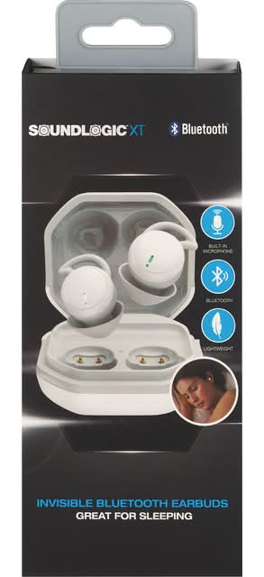 Soundlogic Invisible Bluetooth Sleep Earbuds, White