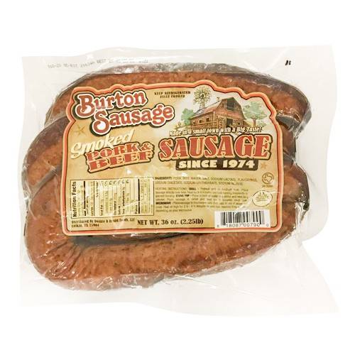 Burton Sausage Smoked Pork Beef Sausage 36 oz Delivery Near