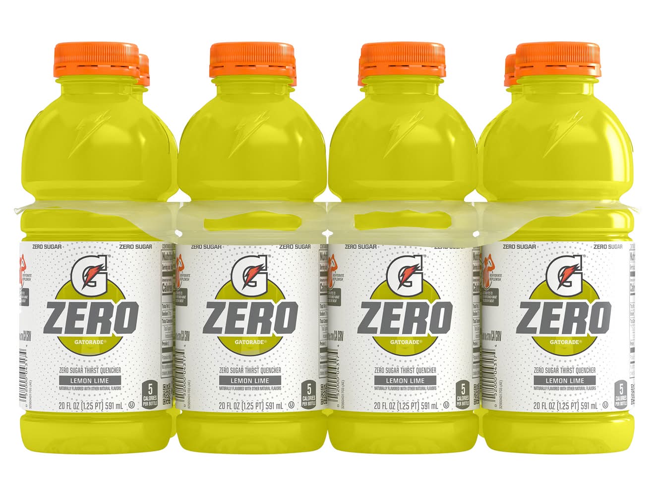 Gatorade Zero Sugar Thirst Quencher Sports Drink, Lemon Lime (8 x 20 fl oz)