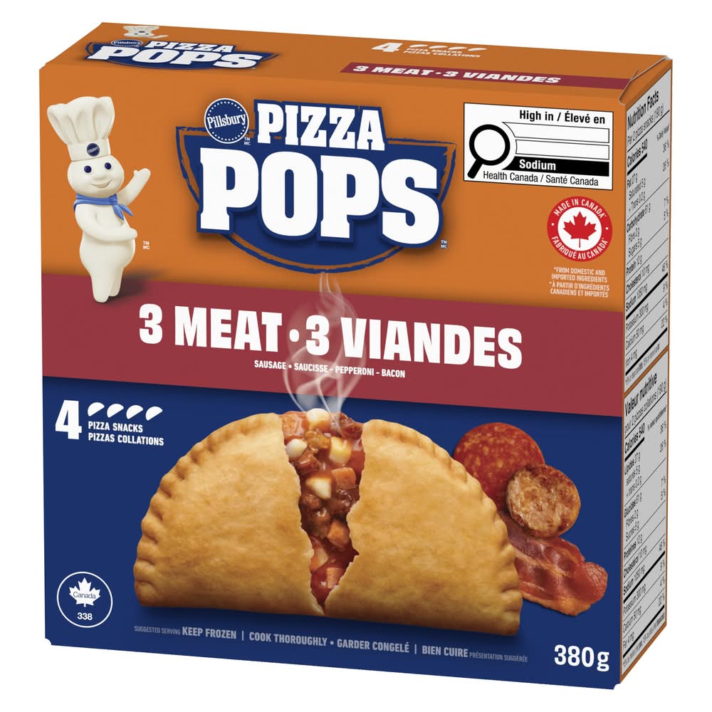 Pillsbury Pizza Pops Three Meat Snacks (380 g)