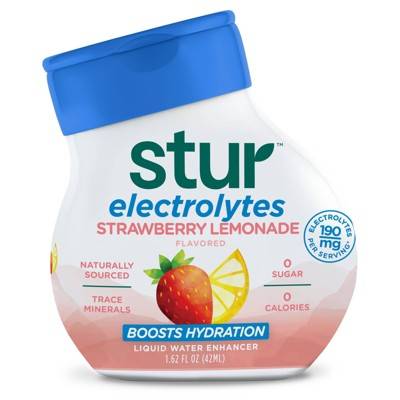 Stur Drinks Electrolytes Boosts Hydration Liquid Water Enhancer, Strawberry Lemon (1.62 fl oz)