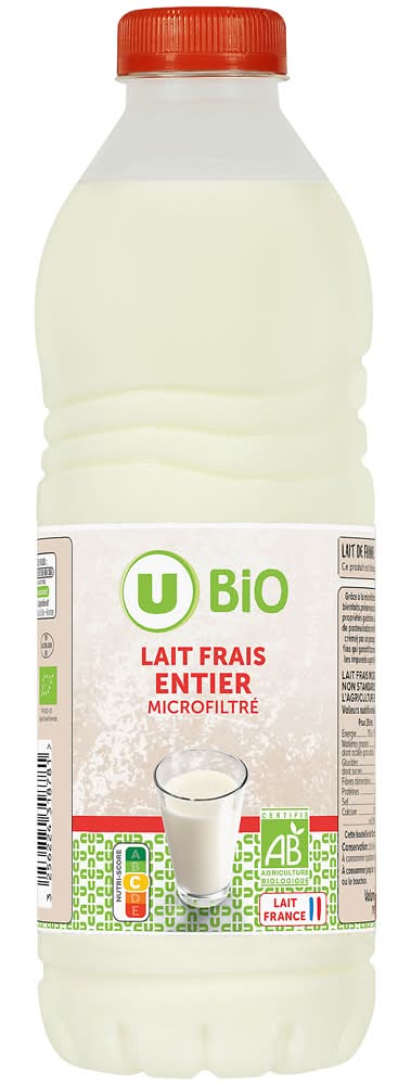 Les Produits U - Bio lait frais entier (1L)