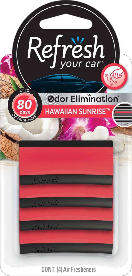 Refresh Your Car Edor Elimination Hawaiian Sunrise Contour Vent Stick Air Fresher