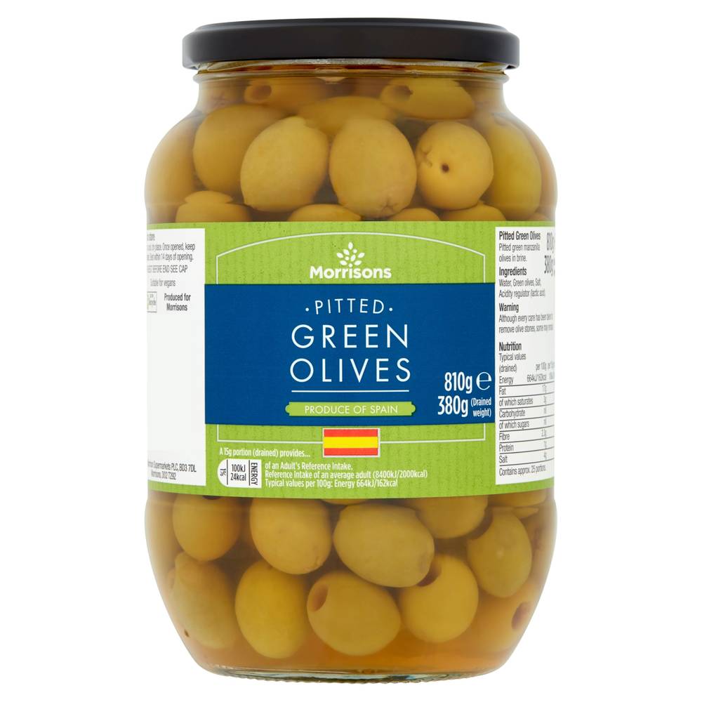 Morrisons Pitted Green Olives (810g)