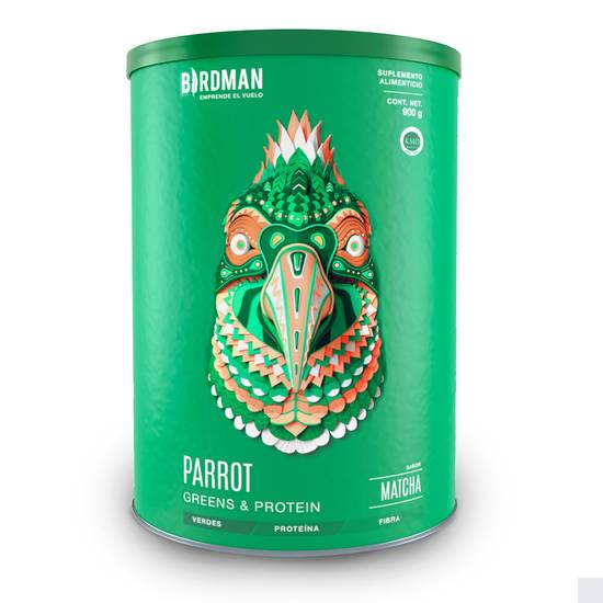 Birdman proteina vegetal parrot green matcha bote (900 grs)