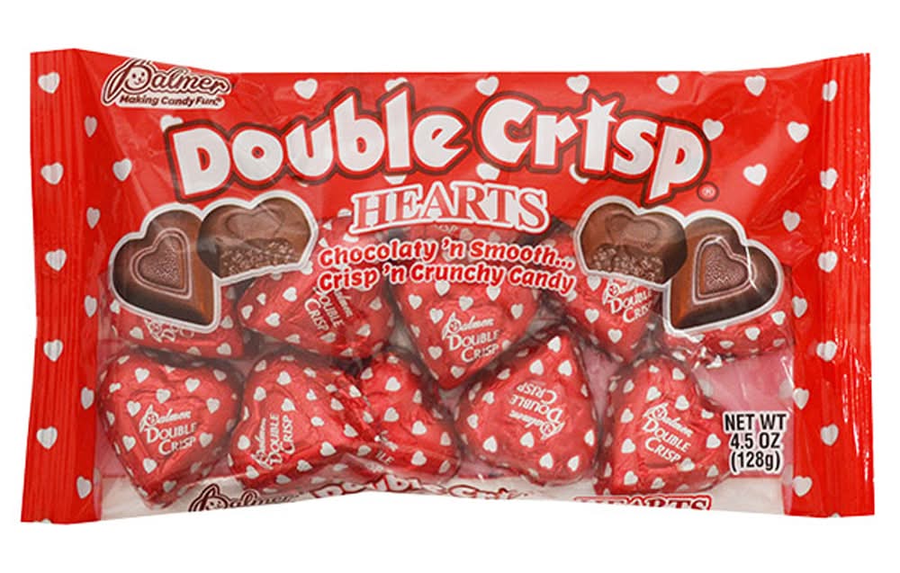 Palmer Double Crisp Heart Shaped Candy, Chocolate (4.5 oz)