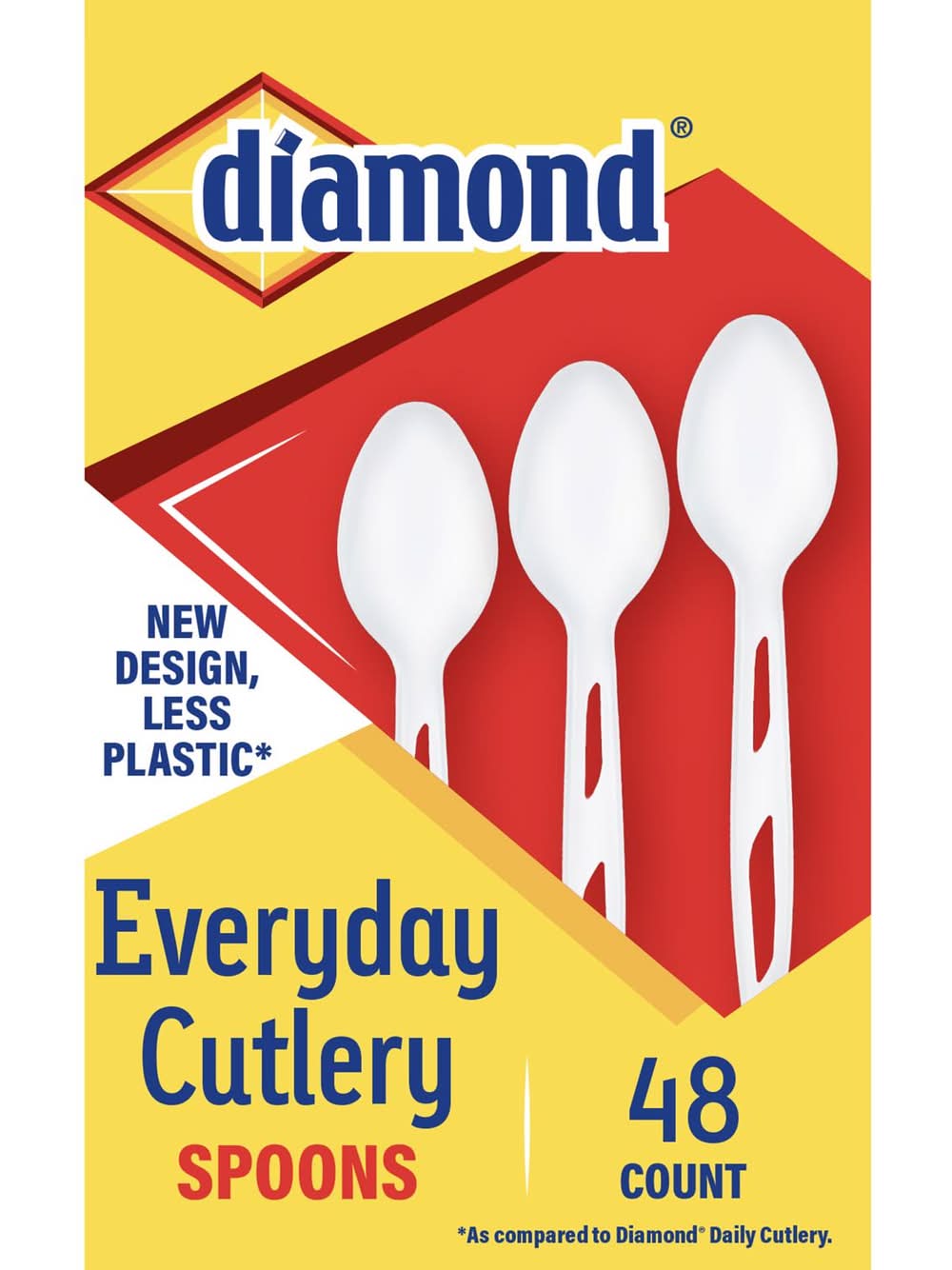 Diamond White Plastic Heavy Duty Spoons 48 Pk