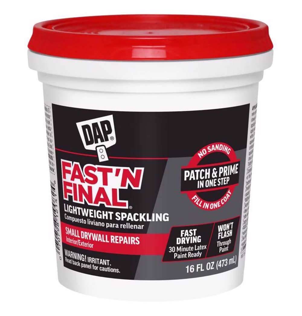 Dap Fast 'N Final Ready To Use White Lightweight Spackling Compound 16 Oz
