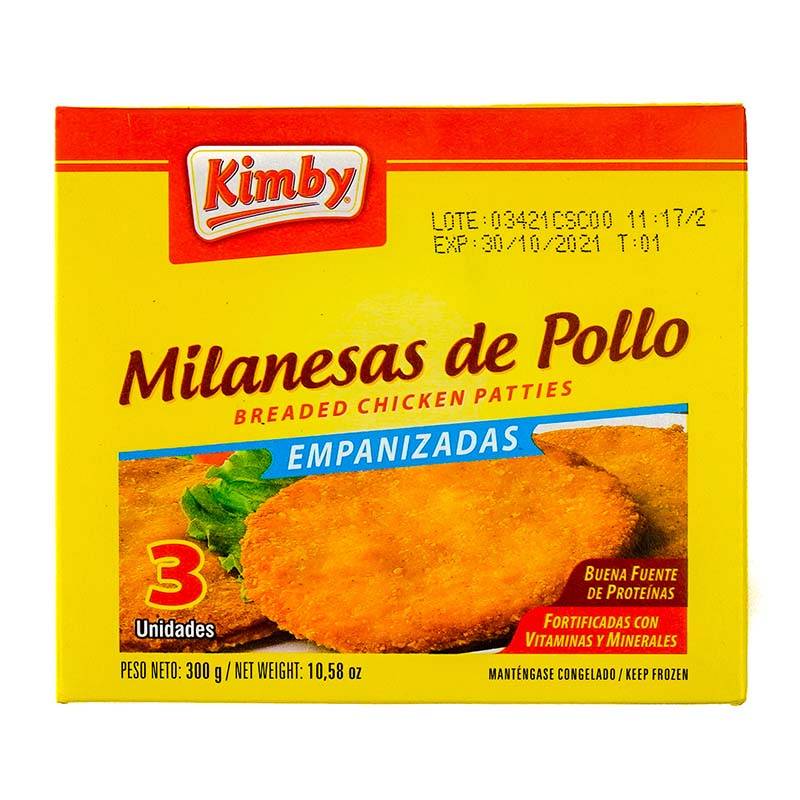 Kimby milanesas de pollo empanizadas (caja 300 g)