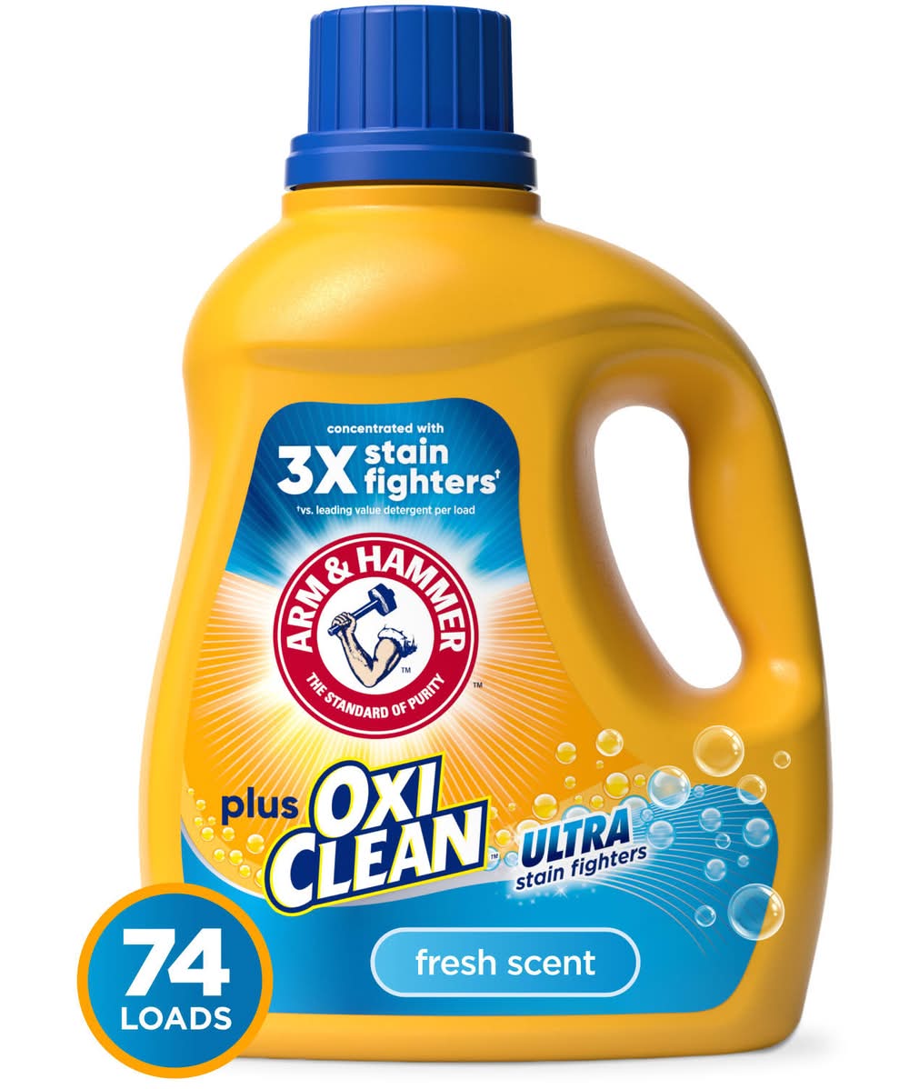 Arm & Hammer Plus Oxi Clean Ultra Stain Fighters Liquid Laundry Detergent, Fresh Scent (96.2 fl oz)