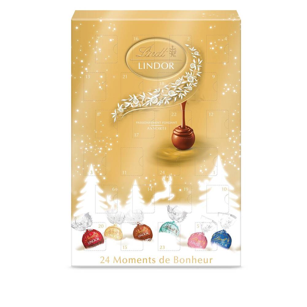 Calendrier de l'Avent adultes Lait, noir, blanc, Lindor LINDT - la boite de 300g