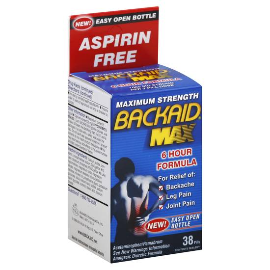 Backaid Maximum Strength Asprin Free Pain Relief Pills