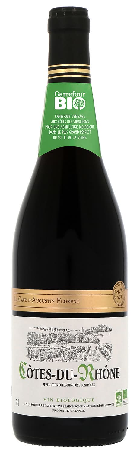 La Cave d'Augustin Florent - Vin rouge aoc côtes du rhône domestique bio (750ml)