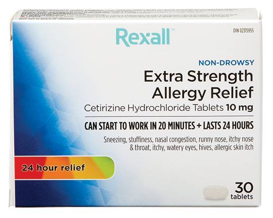REXALL ALL RELIEF CETIRIZINE 10MG TABS 30 PK