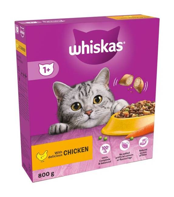 Whiskas 1+ Chicken Adult Dry Cat Food800g (404714)