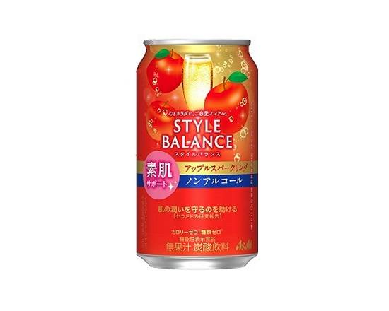 337881：〔ノンアルコール〕アサヒ スタイルバランスプラス 素肌サポート アップルスパークリング 350ML缶 / Asahi Style Balance Plus Apple Sparkling (Non-Alcoholic Drink)