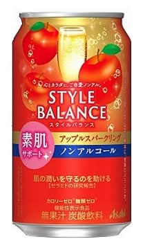 337881：〔ノンアルコール〕アサヒ スタイルバランスプラス 素肌サポート アップルスパークリング 350ML缶 / Asahi Style Balance Plus Apple Sparkling (Non-Alcoholic Drink)