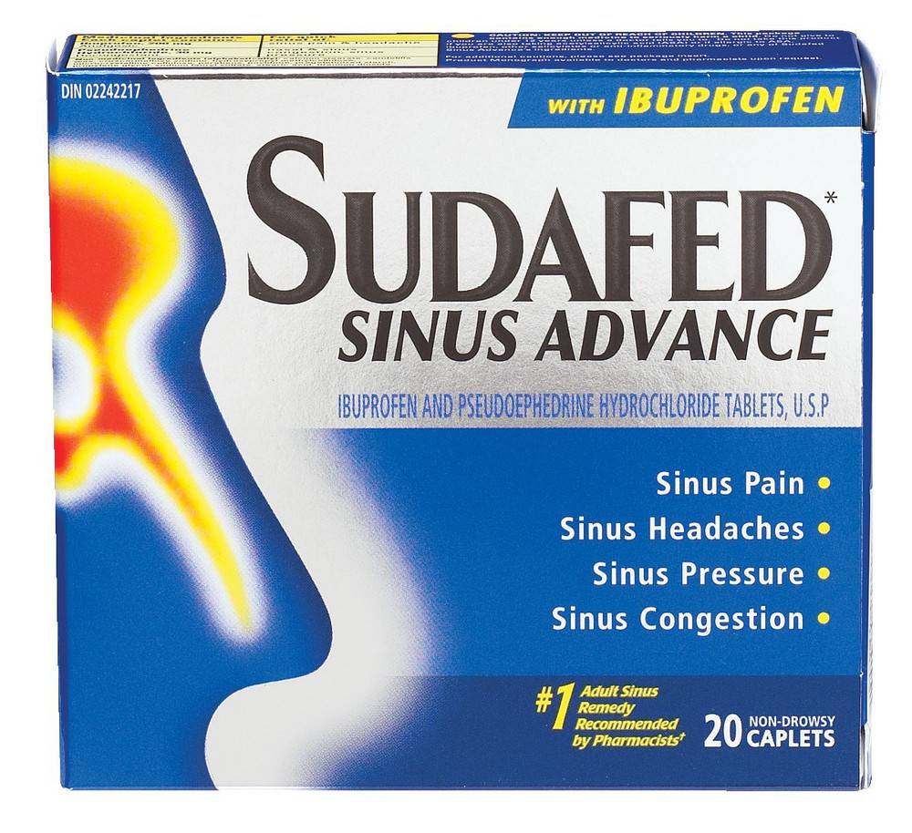 Sudafed Sinus Advance Ibuprogen Tablets Usp (30 g)