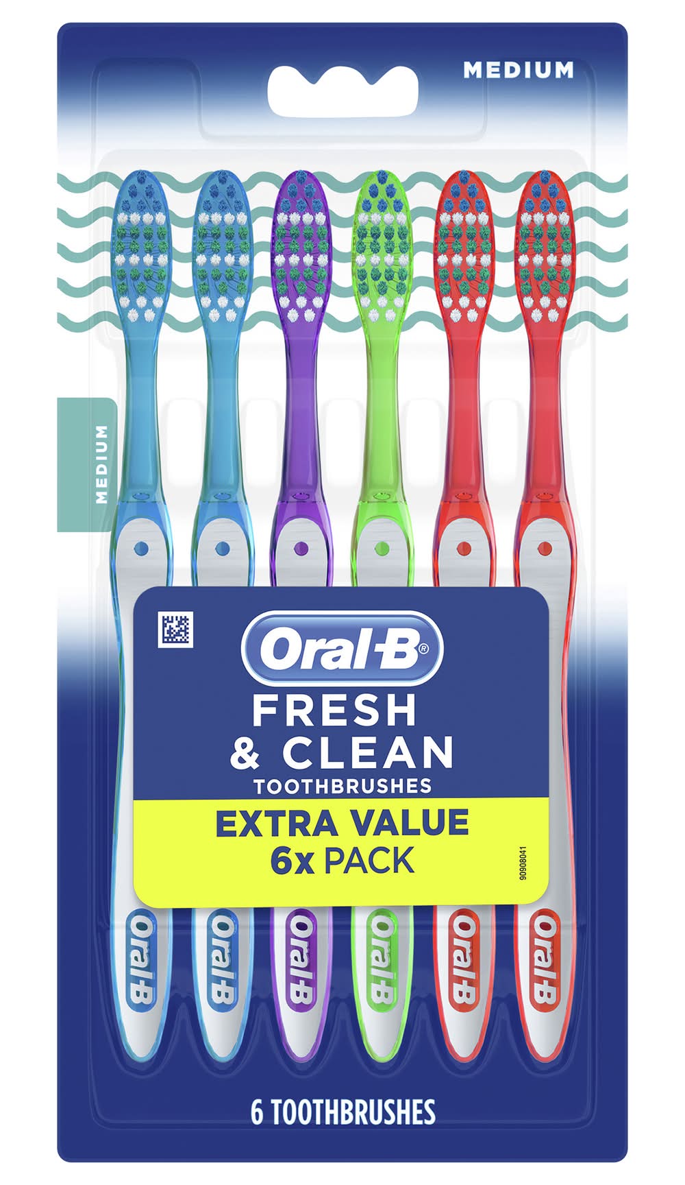 Oral-B Fresh & Clean Toothbrushes, M, Assorted (6 ct)