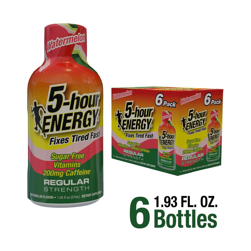 5-Hour Energy Regular Strength Energy Shot, Watermelon (6 x 1.93 fl oz)