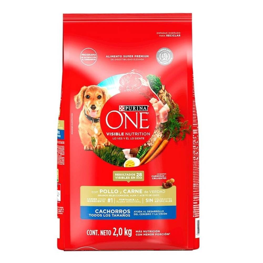 Purina alimento one para cachorro con pollo y carne (bolsa 2 kg)
