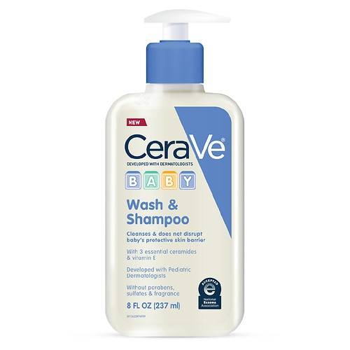CeraVe Baby Wash and Shampoo for Tear-Free Baby Bath Time - 8.0 OZ