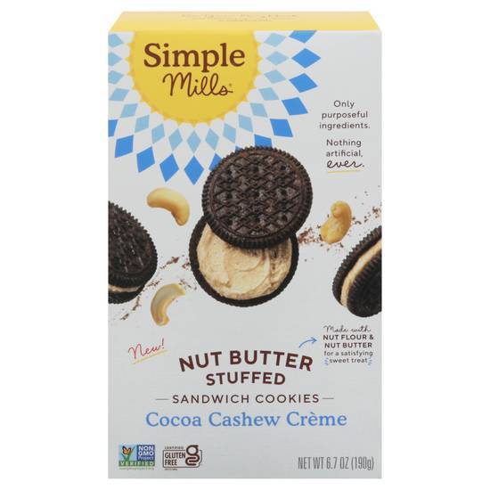 Simple Mills Stuffed Nut Butter Sandwich Cookies (cocoa cashew crème)