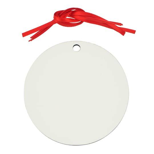 Make Market Round Sublimation Hardboard Ornaments, 3", White