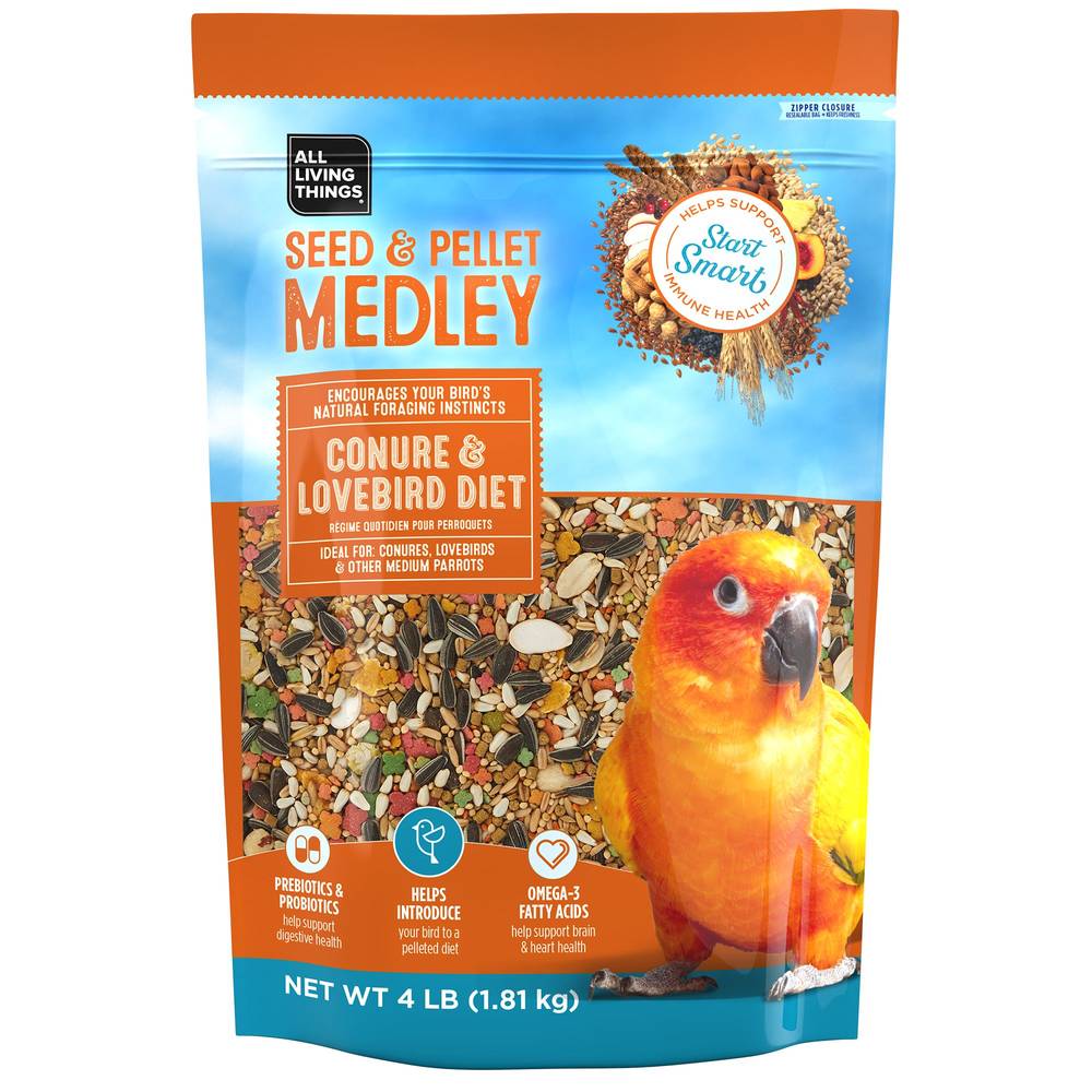 All Living Things® Seed & Pellet Medley Conure Diet (Color: Assorted, Size: 4 Lb)