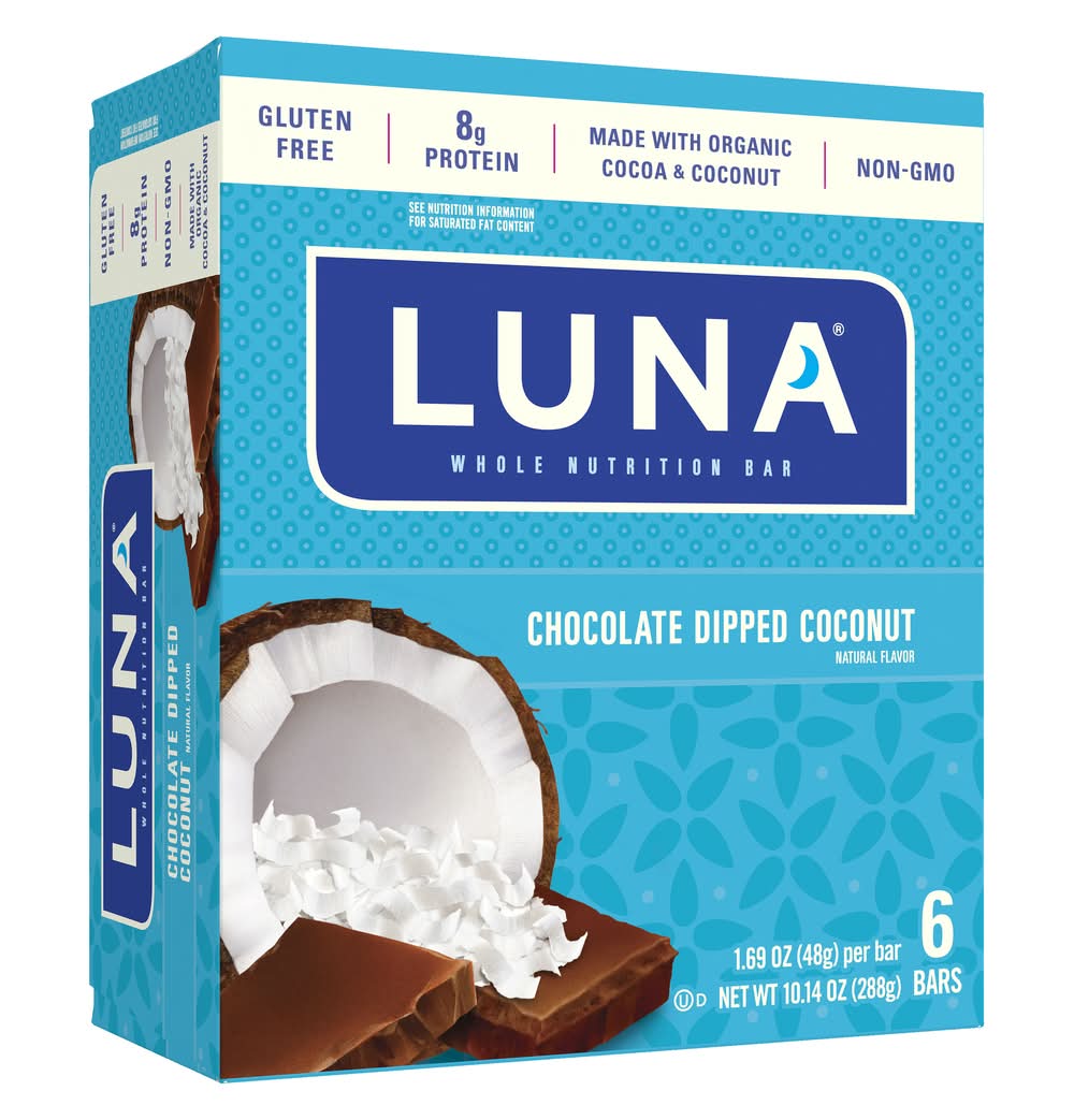 Luna Bar Chocolate Dipped Coconut Nutrition Bars (10.14 oz)