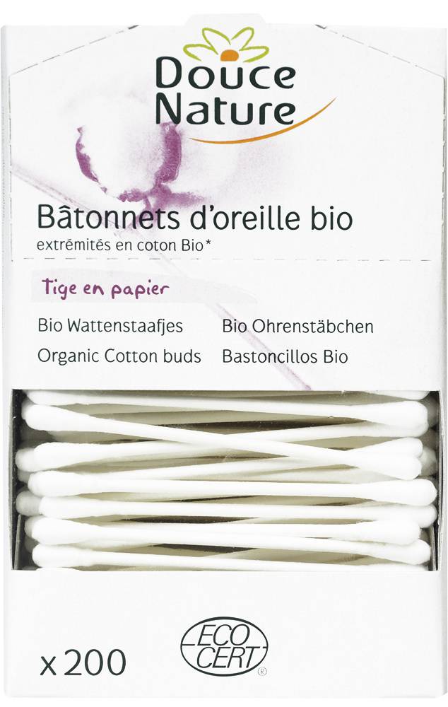 Douce Nature - Batonnets d'oreilles coton bio (200 pièces)