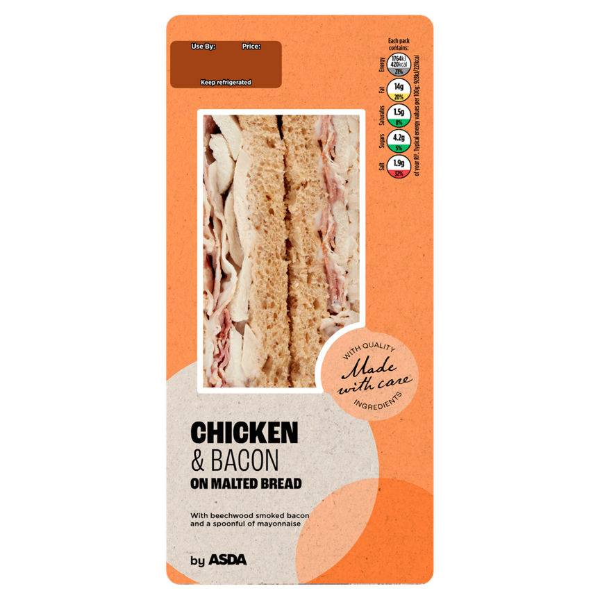 Asda Chicken & Bacon on Malted Bread