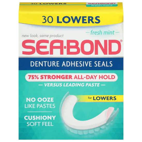 Sea-Bond Fresh Mint Lower Denture Adhesive Seals (30 ct)