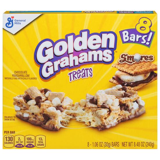 Golden Grahams Smores Chocolate Marshmallow Treat Bars, (8 ct)