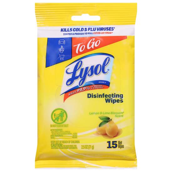 Lysol Lemon & Lime Blossom Disinfecting Wipes (15 ct)