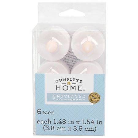 Complete Home Unscented Flameless Tealight Candles (6 ct)