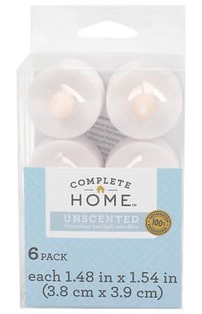 Complete Home Unscented Flameless Tealight Candles (3.52 oz)